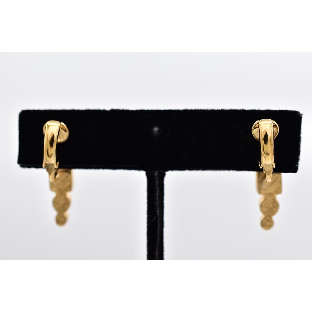 Givenchy Vintage Rhinestone Crystal Clip On Earrings Gold Geometric Signed BinAV - Picture 10 of 12